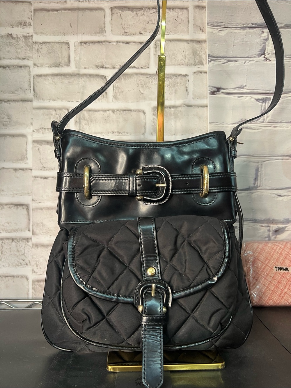 Burberry Black Quilted & Smooth Leather Crossbody Bag - Picture 2 of 8